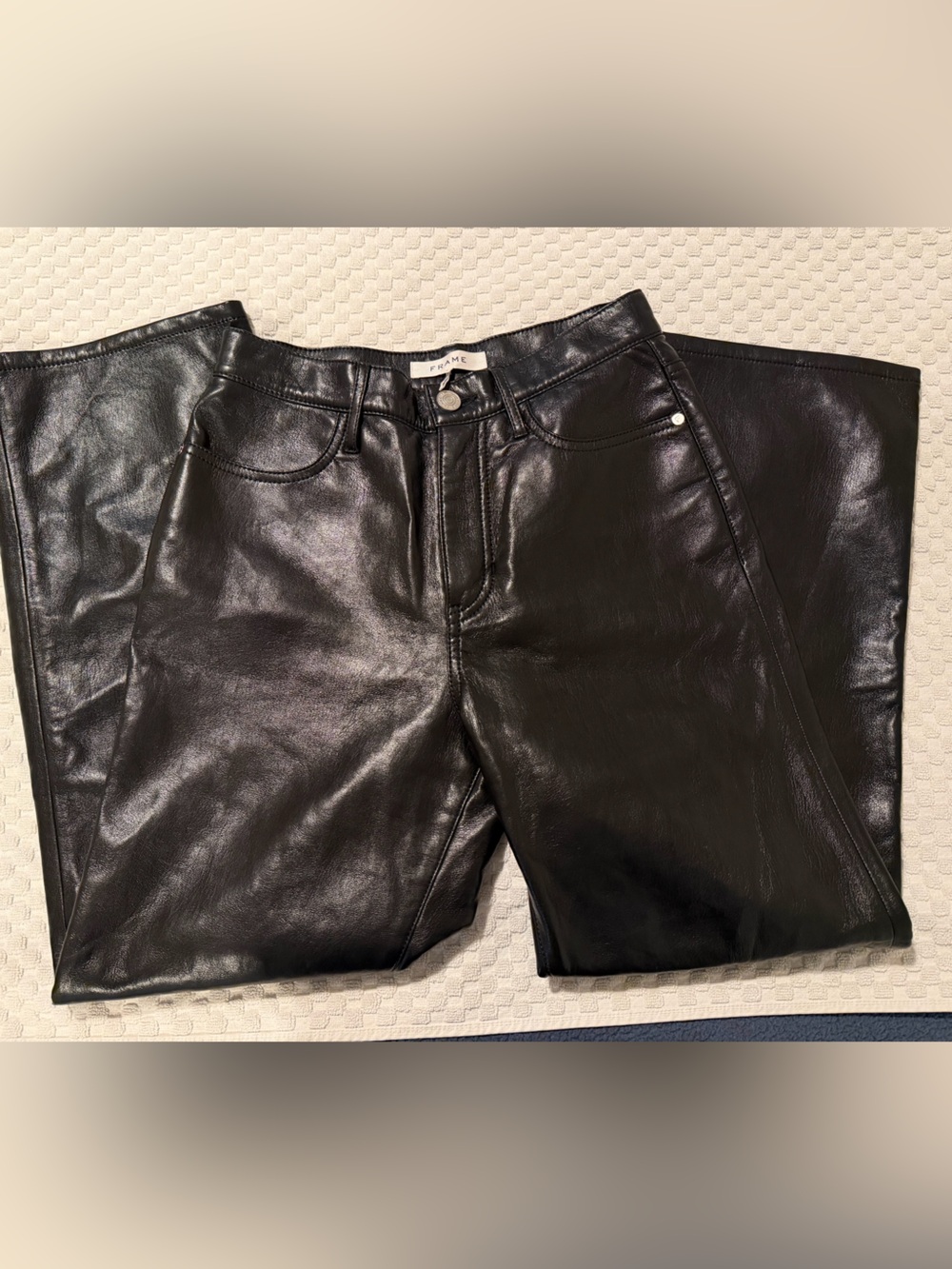 Frame Le Jane Crop Recycled Leather Pants, Size 26